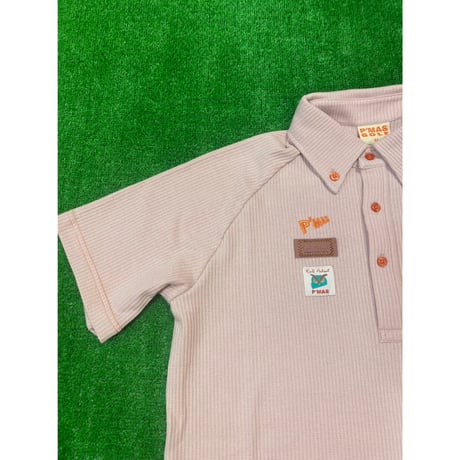 《P'MAS×Karl Helmut》ワッフルラグランポロシャツ
