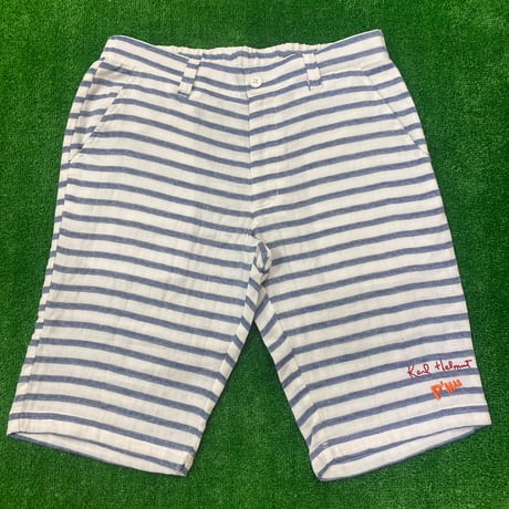 【P’MAS×Karl Helmut】先染めボーダードットダブルガーゼハーフパンツ