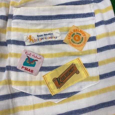 【P’MAS×Karl Helmut】先染めボーダードットダブルガーゼハーフパンツ