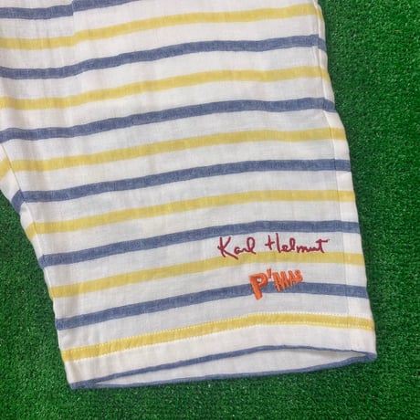 【P’MAS×Karl Helmut】先染めボーダードットダブルガーゼハーフパンツ