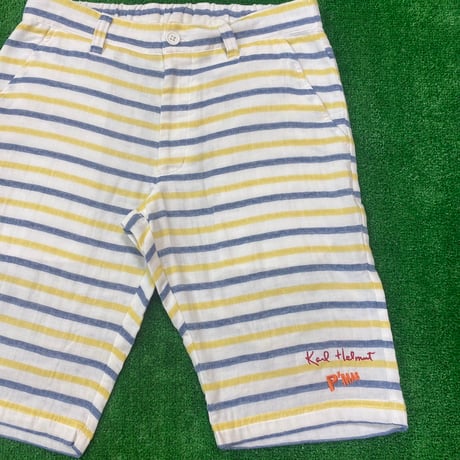 【P’MAS×Karl Helmut】先染めボーダードットダブルガーゼハーフパンツ