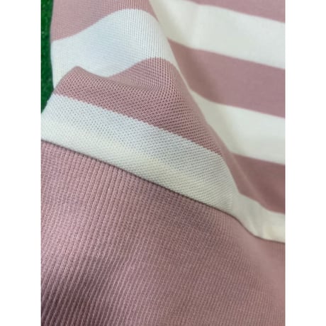 《P'MAS×Karl Helmut》リブ付きボーダー柄ポロシャツ