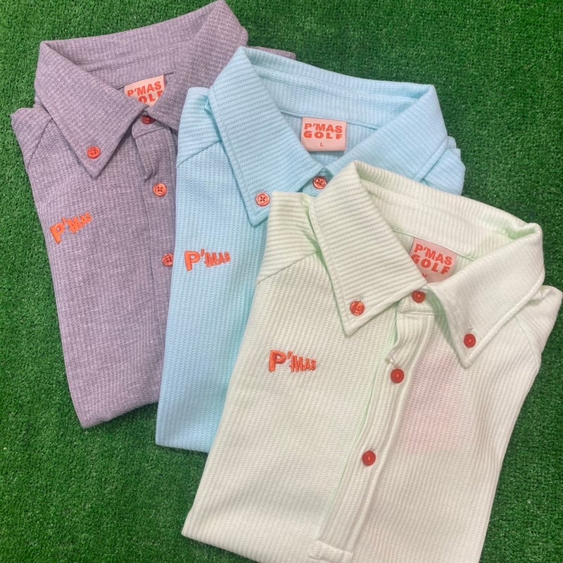 ワッフルポロシャツ(ライムグリーン) | P'MAS GOLF