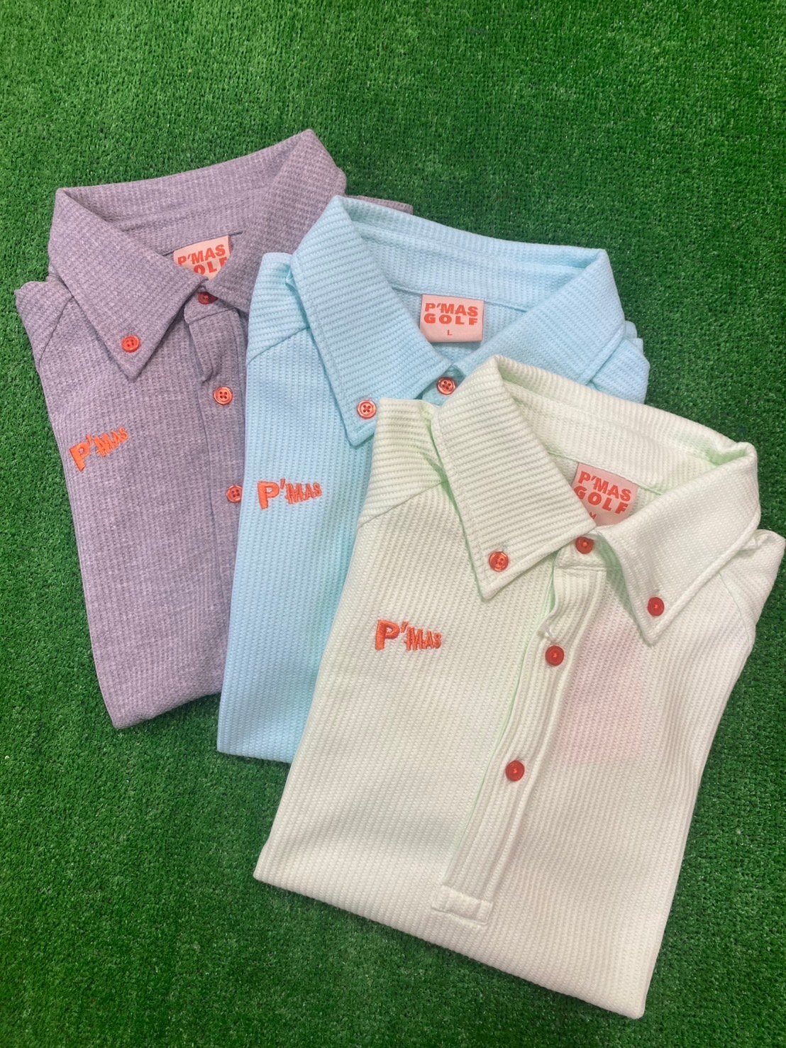 ワッフルポロシャツ(ライムグリーン) | P'MAS GOLF