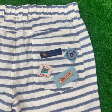 【P’MAS×Karl Helmut】先染めボーダードットダブルガーゼハーフパンツ