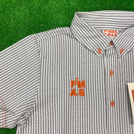 日本製ワッフルポロシャツ(グレー)