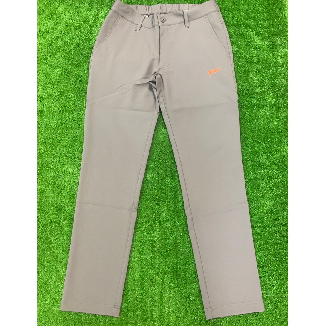 グレー ストレッチパンツ Mサイズ ロゴ入り スムースストレッチパンツ(グレー) | P'MAS GOLF