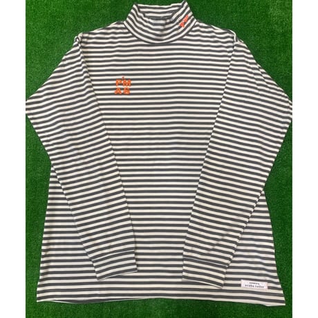日本製タートルネック　supported by azabu tailor (グレー×ホワイト)