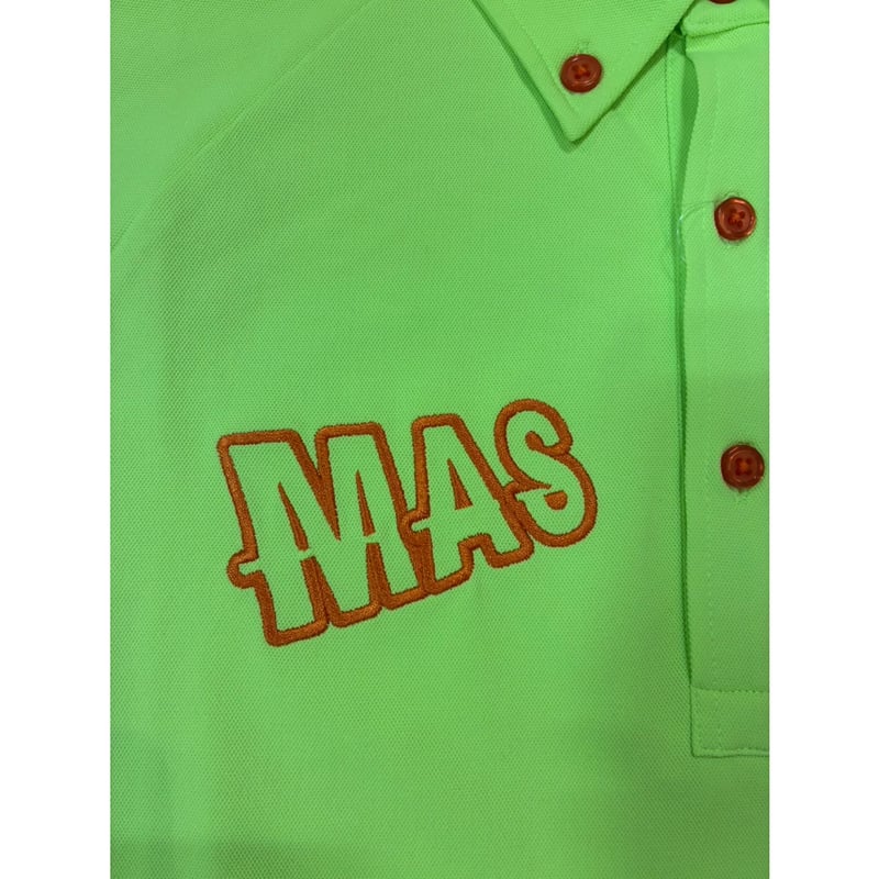 MAS P'】刺繍ラグランポロシャツ(ライム) | P'MAS GOLF