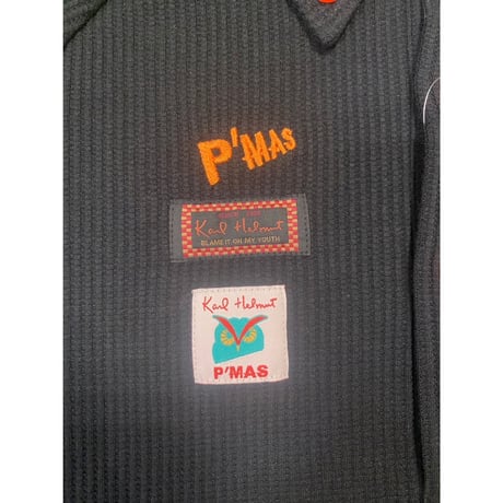 《P'MAS×Karl Helmut》ワッフルラグランポロシャツ