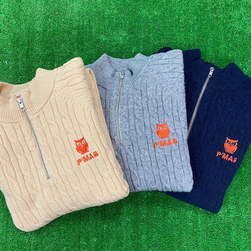 ケーブルニットハーフジップ | P'MAS GOLF