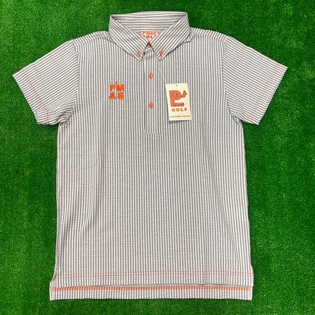 日本製ワッフルポロシャツ(グレー)