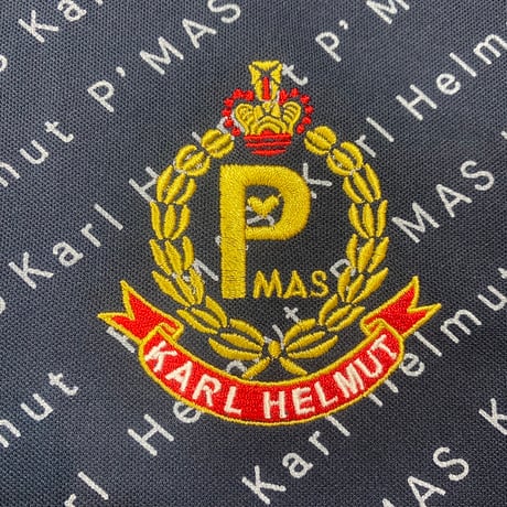 《P'MAS×Karl Helmut》総柄ポロシャツ