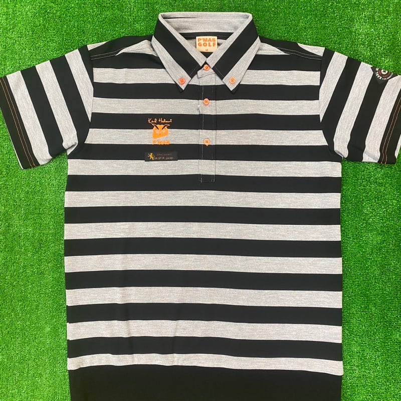 P'MAS×Karl Helmut》リブ付きボーダー柄ポロシャツ | P'MAS GOLF
