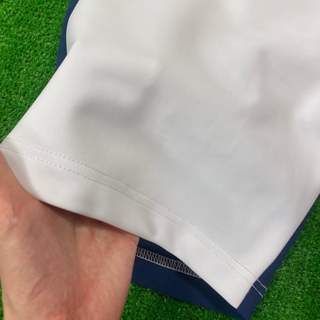 スムースニットハーフパンツ(ホワイト×ネイビー)