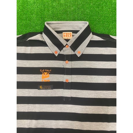 《P'MAS×Karl Helmut》リブ付きボーダー柄ポロシャツ