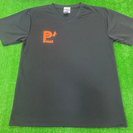 Pロゴ　ドライVネックTシャツ(ブラック)