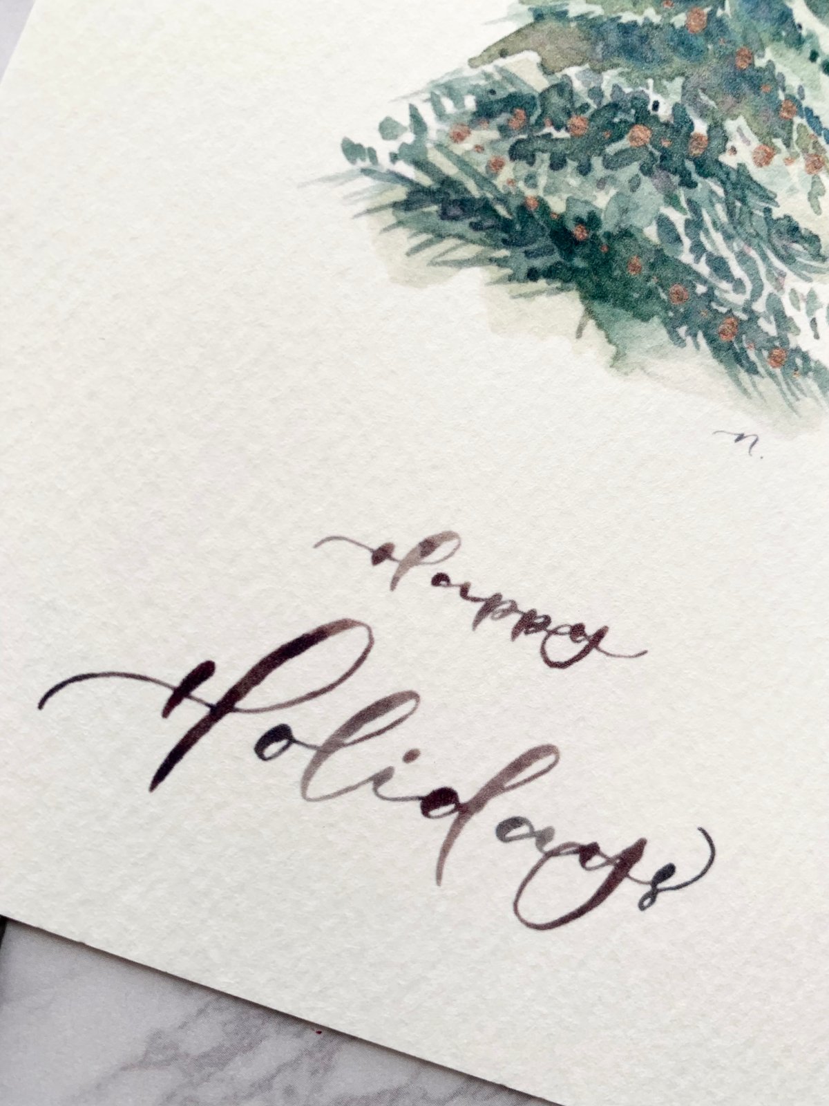 【ふたり。クリスマスバージョン】グラスアート　イラスト　水彩画　原画 ふたり。クリスマスバージョン】グラスアートイラスト水彩画原画