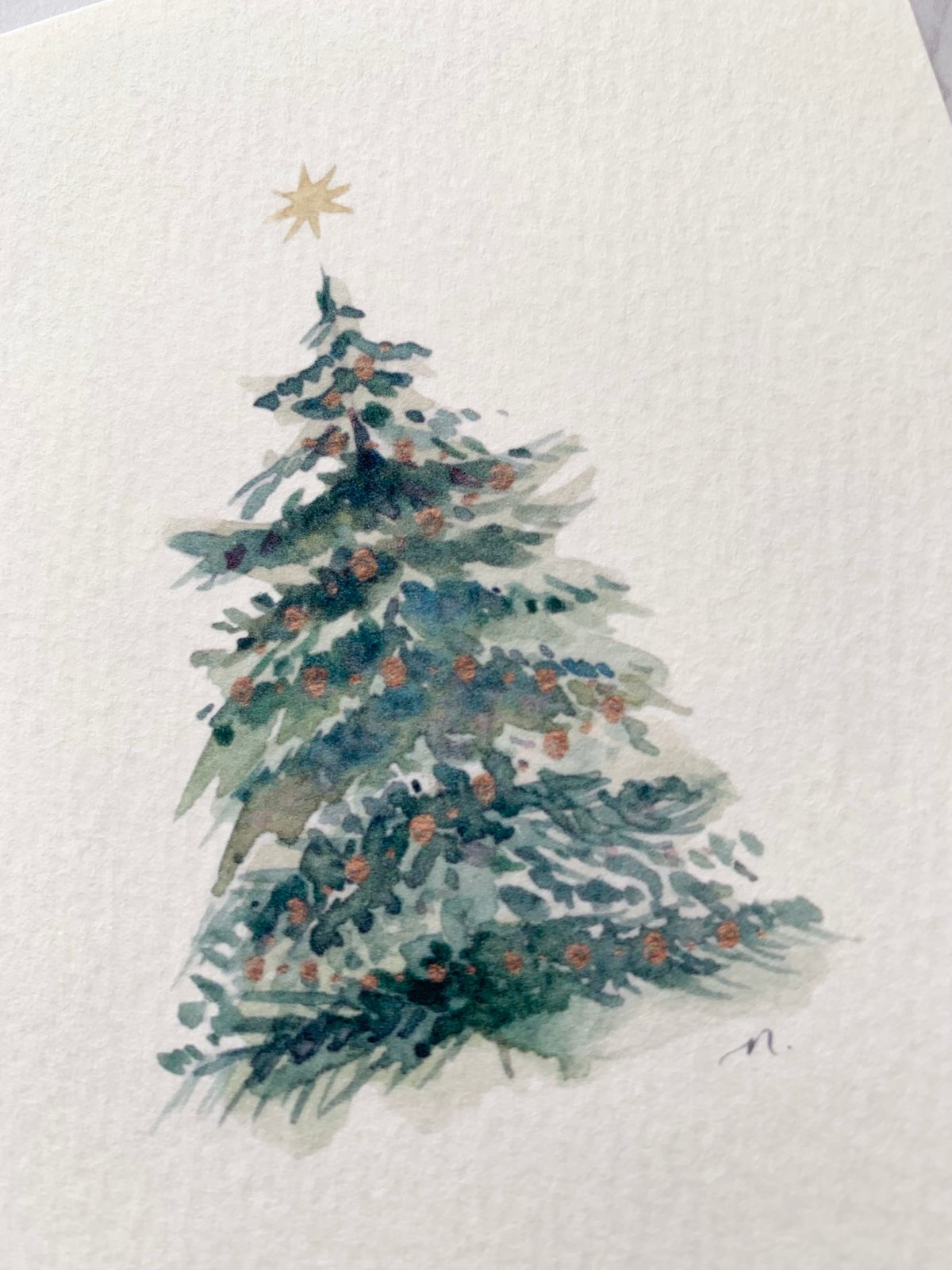 水彩クリスマスツリー ポストカード | natsuki lettering art 水彩クリスマスツリー ポストカード | natsuki lettering art