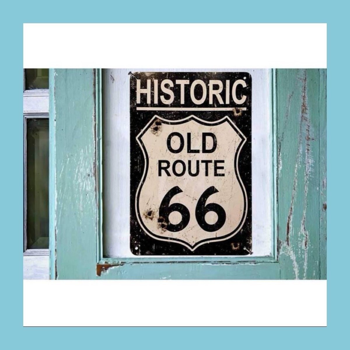 レトロブリキ看板 ブラック HISTORIC ROUTE66【ブリキ看板