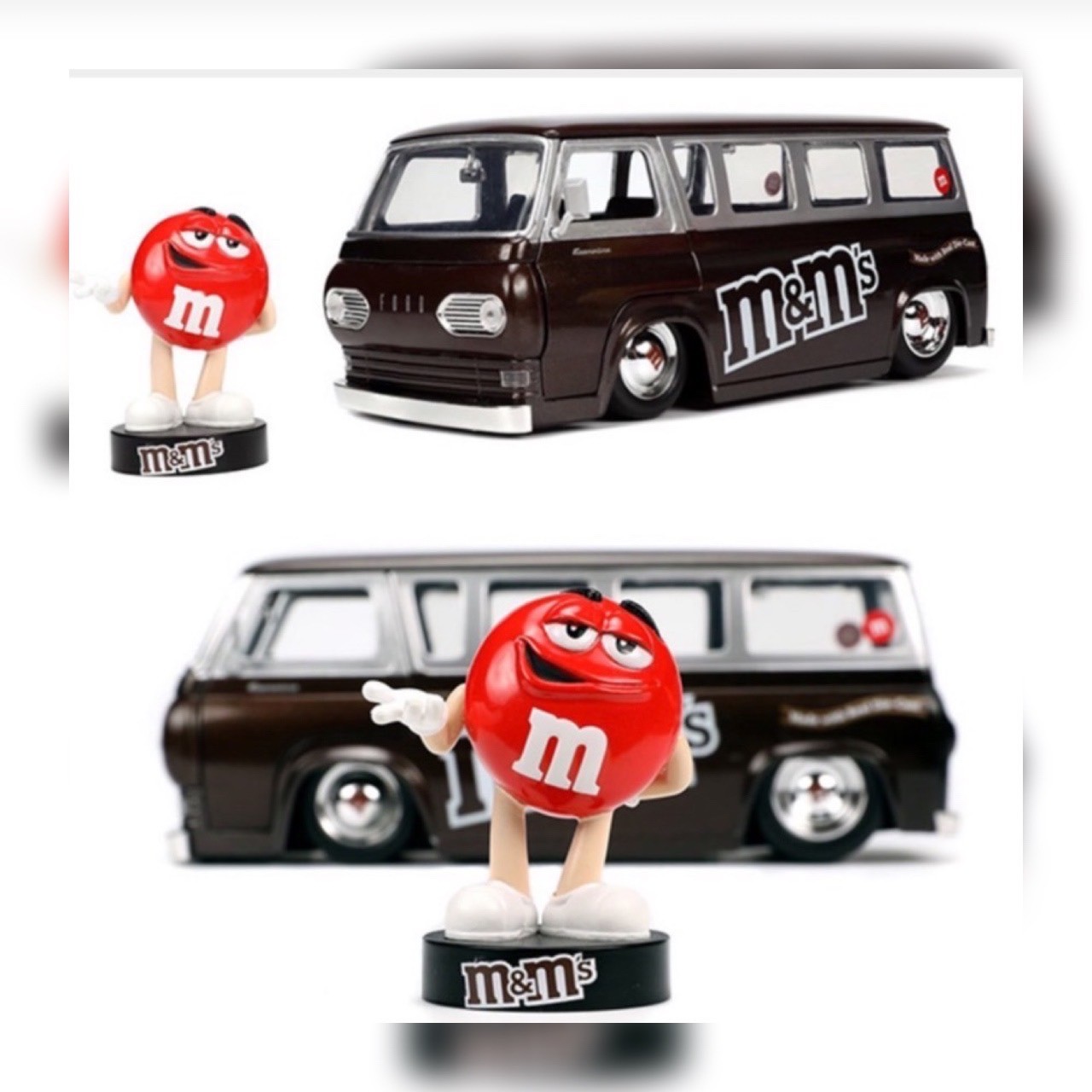 M&M'S 1/24 ミニカー (1965 FORD ECONOLINE)＆ レッドフィギュア