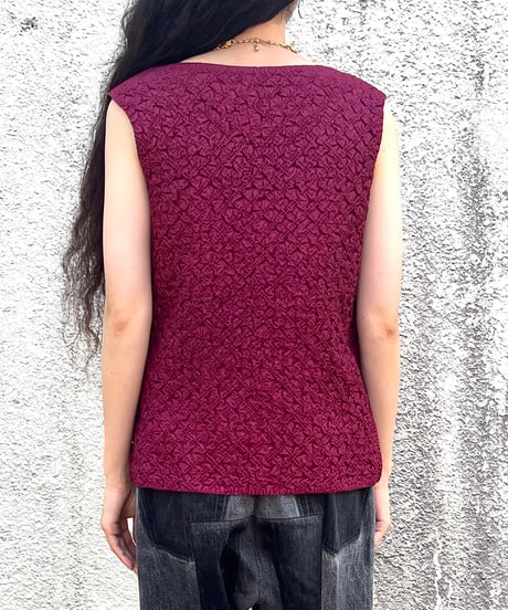Reversible poco-poco Sleeveless Tops
