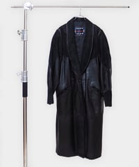 Switching Leather Long Coat