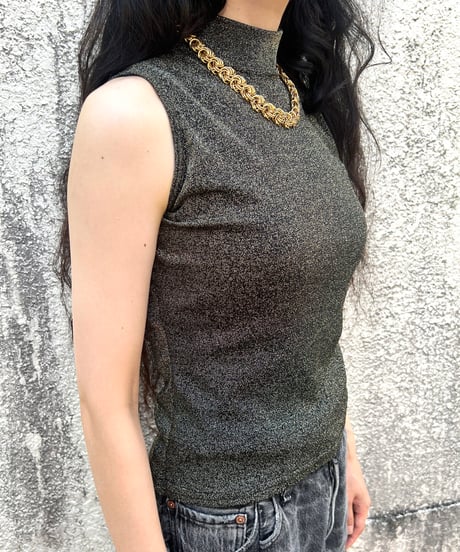 Highneck  Kira-Kira Sleeveless Tops