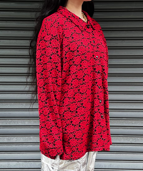 Red Roses Lace Big Shirts