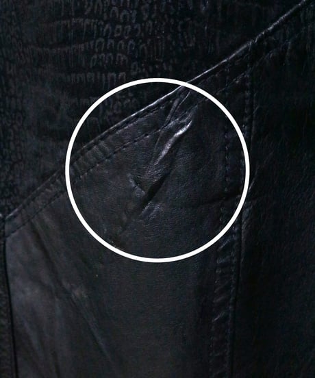 Switching Leather Long Coat