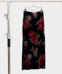 Rose Printed Velvet Skirt