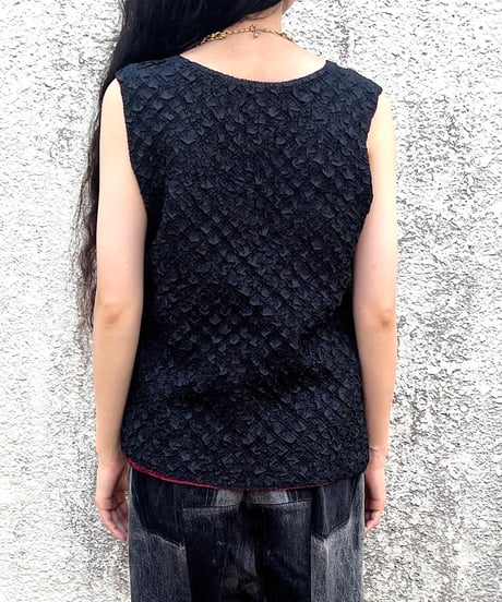 Reversible poco-poco Sleeveless Tops
