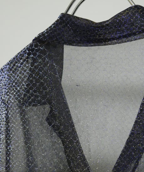 Blue Glitter Sheer Shirts