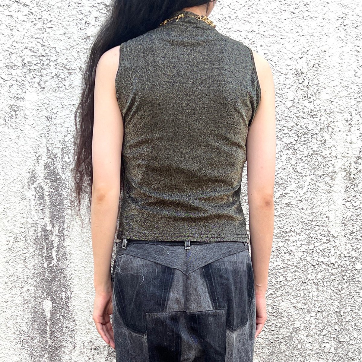 Highneck Kira-Kira Sleeveless Tops | E1N76 ｲｰｲ