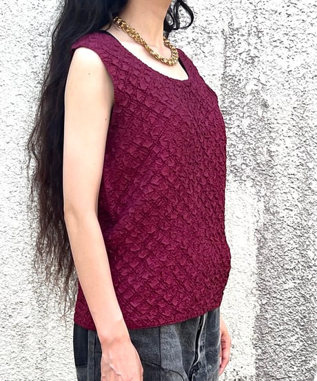 Reversible poco-poco Sleeveless Tops