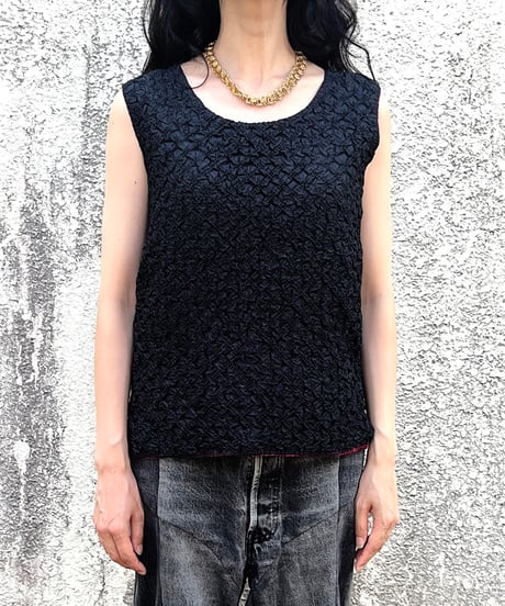 Reversible poco-poco Sleeveless Tops