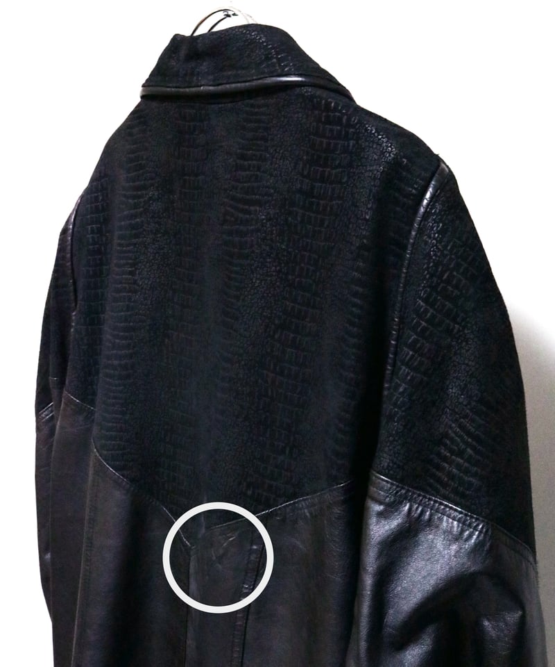 vintage leather switching long coat vintage leather switching long coat