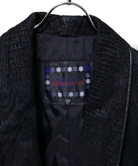 Switching Leather Long Coat