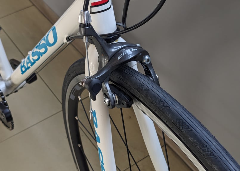 中古】BASSO LESMO フラットバーロードバイク ホワイト クロモリ | eallo