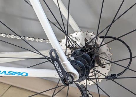 【中古】BASSO LESMO フラットバーロードバイク ホワイト クロモリ