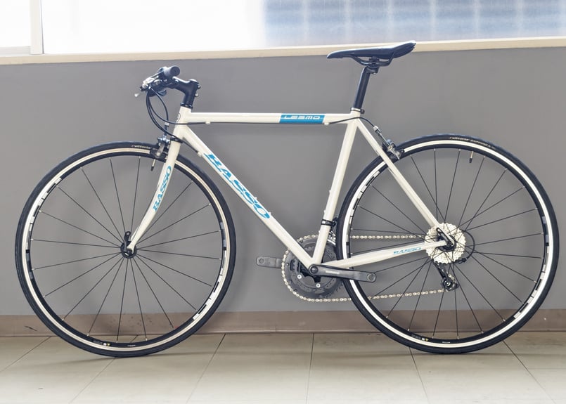 中古】BASSO LESMO フラットバーロードバイク ホワイト クロモリ