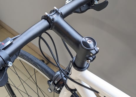 【中古】BASSO LESMO フラットバーロードバイク ホワイト クロモリ