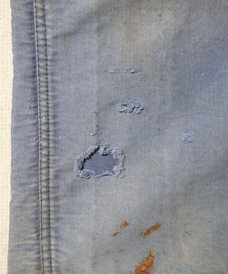 1950s French patchwork blue moleskin pants