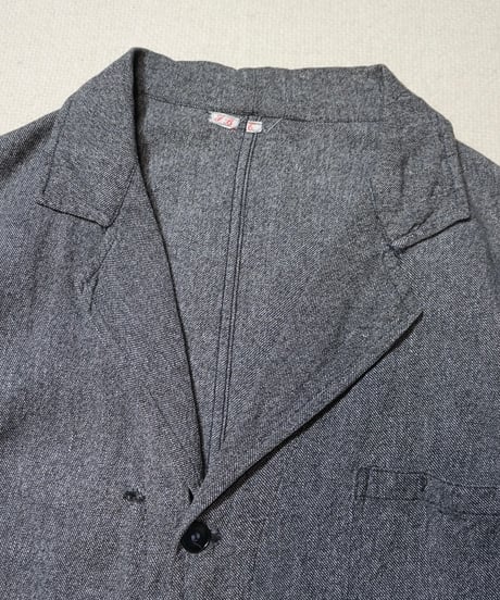 1960s French black chambray light atelier coat