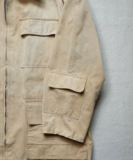 1950s French cotton zip up hunting jacket