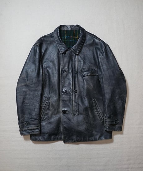 1960s French leather Corbusier jacket