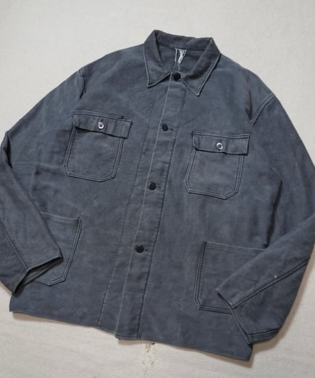 1960s German black elephantskin work jacket