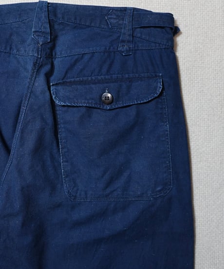 1960s French-china indigo cotton work pants
