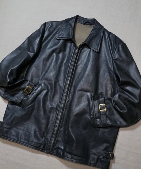 1960s German motocycle zip up leather jacket