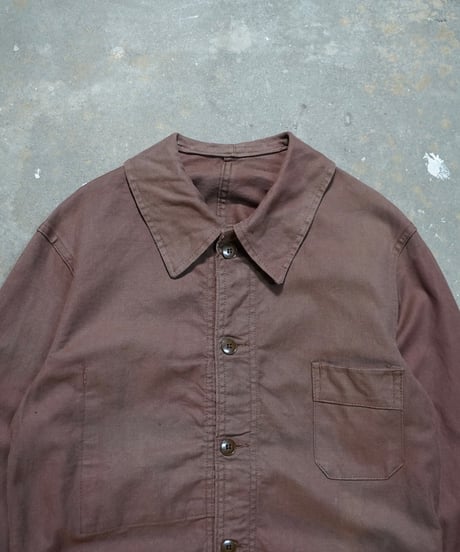 1960s French brown cotton twill work jacket